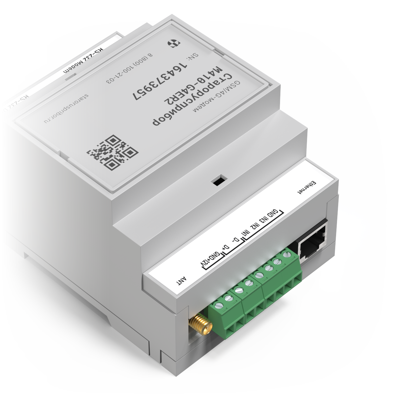 Фото GSM/4G-Ethernet-модем Старорусприбор M410-G4ER2