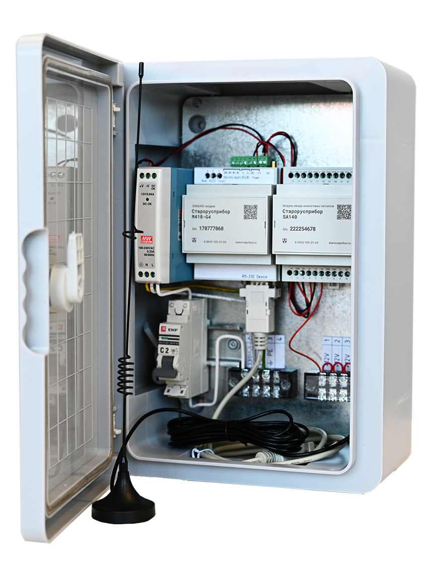 Фото ШД IP65 с GSM-модемом и модулем ввода аналоговых сигналов